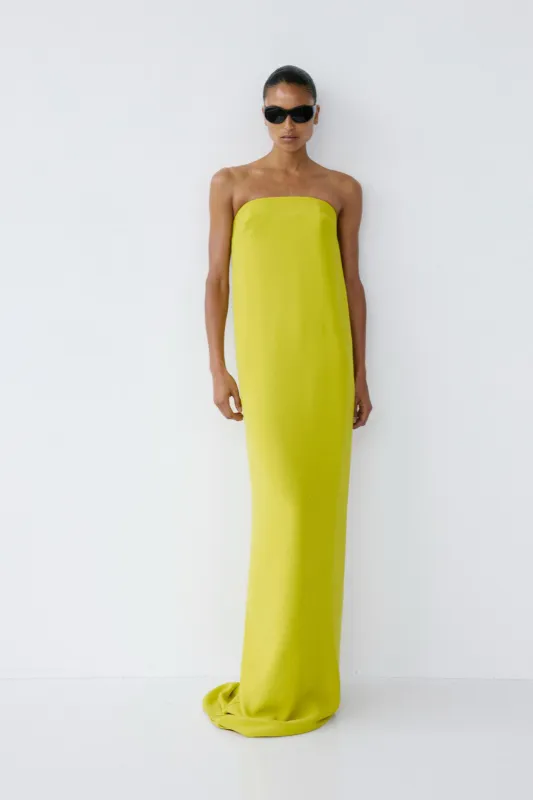 COAST MAXI DRESS IN ACID LIME made by The New Arrivals Ilkyaz Ozel