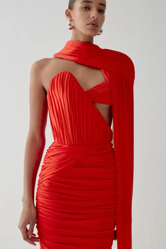 ETNA MIDI DRESS IN AMBERICA made by The New Arrivals Ilkyaz Ozel