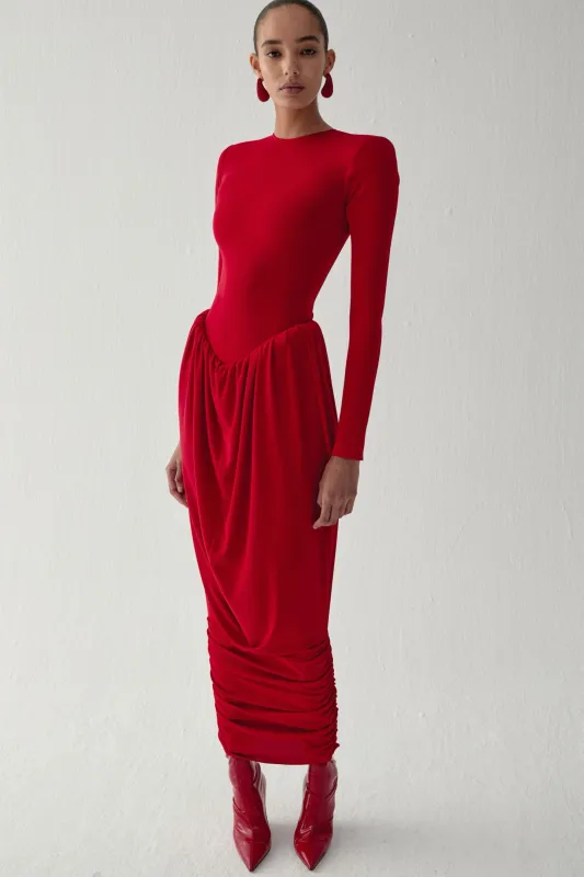 CAMINO MIDI DRESS IN CORAZON made by The New Arrivals Ilkyaz Ozel