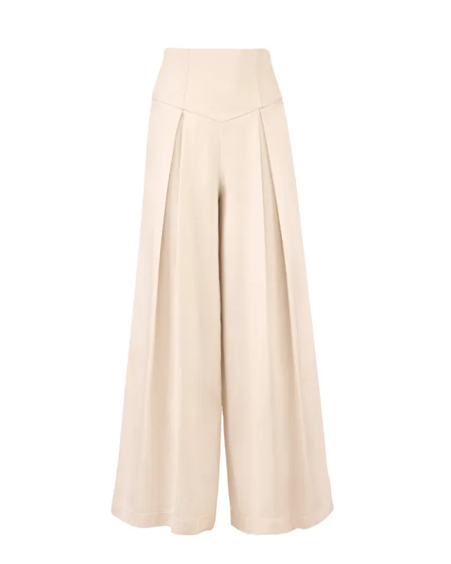 White Abu Wide Leg Pants made by KILENTAR