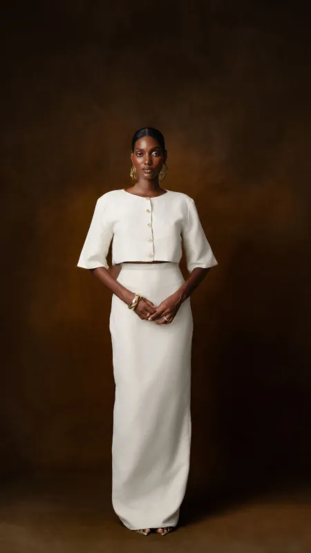 Oyin Off White Maxi Skirt sold by KILENTAR