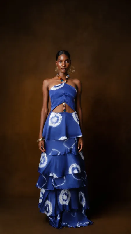 Ire Cut-Out Halter Neck Maxi Dress made by KILENTAR