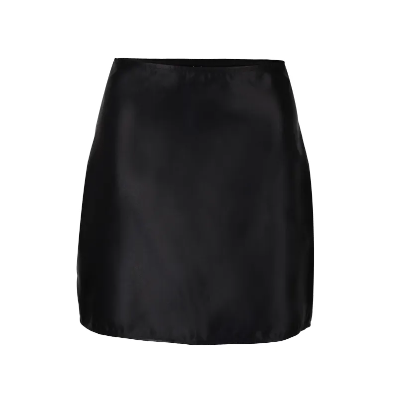 Black Satin Mini Skirt made by KILENTAR