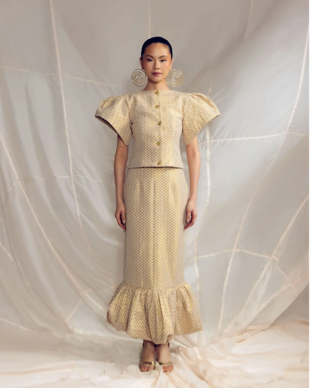 Ona Bubble Midi Skirt sold by KILENTAR product image thumbnail 3