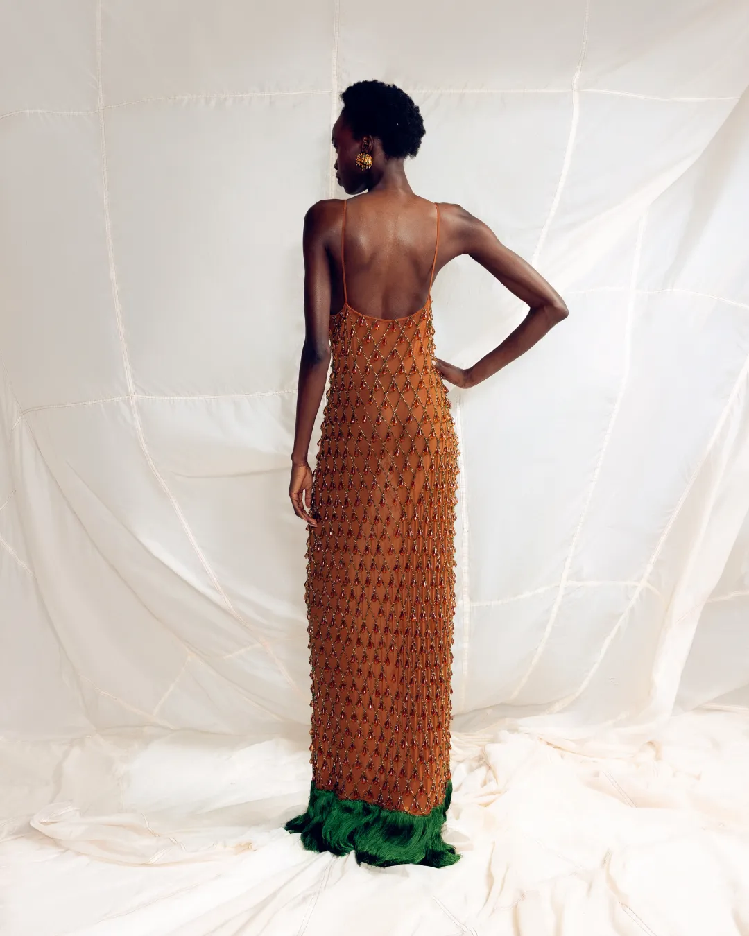 Desi Beaded Fringe Maxi Dress sold by KILENTAR product image thumbnail 4
