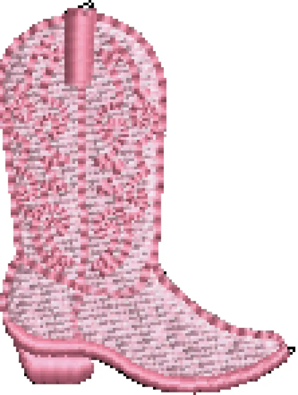 Cowboy Boot Pink Embroidered Icon made by Abbode