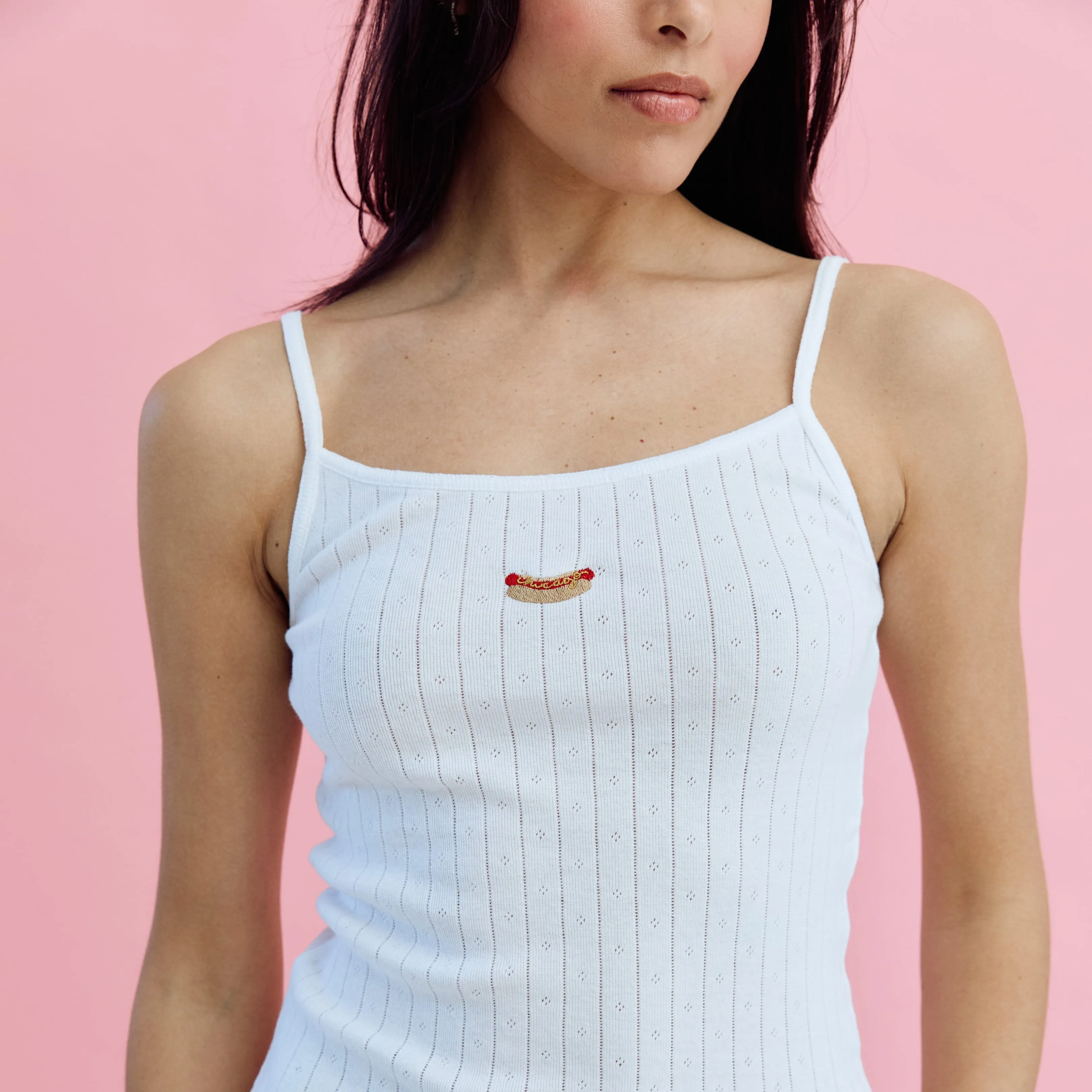Chicago Icon Pointelle Tank Top sold by Abbode product image thumbnail 3
