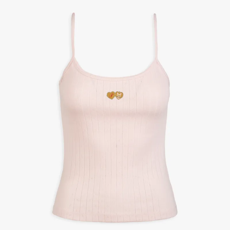 Cat Locket Pointelle Tank Top made by Abbode