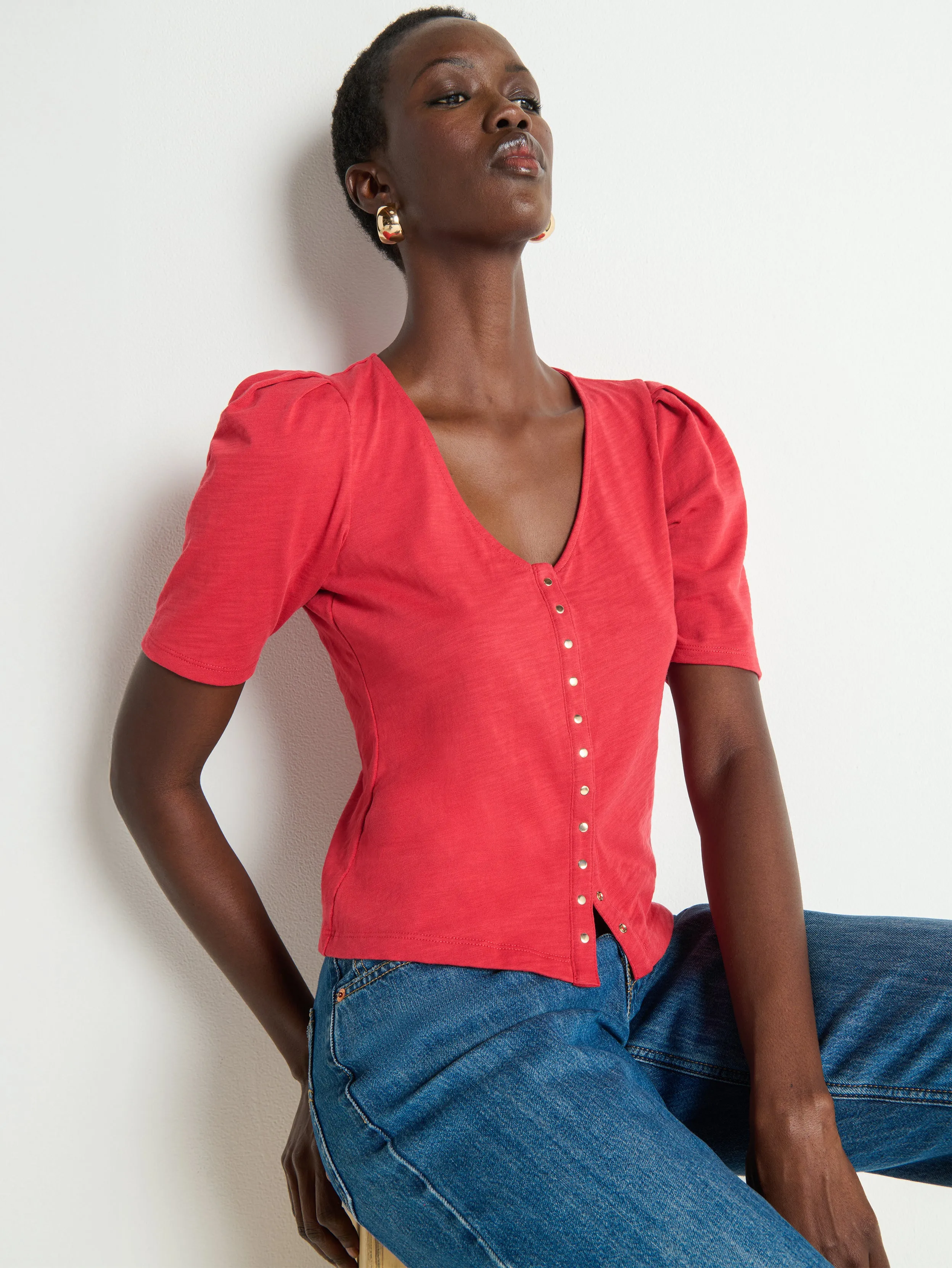 Jen Button Up Blouse sold by Nation Los Angeles