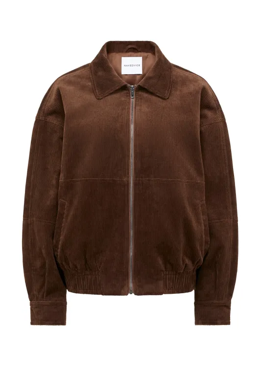 THE JUDE BROWN CORD BOMBER JACKET made by Nakedvice