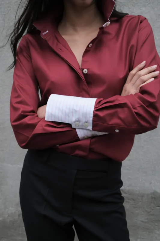 KARLA SLIM BUTTON-DOWN IN OXFORD COTTON made by Chava Studio