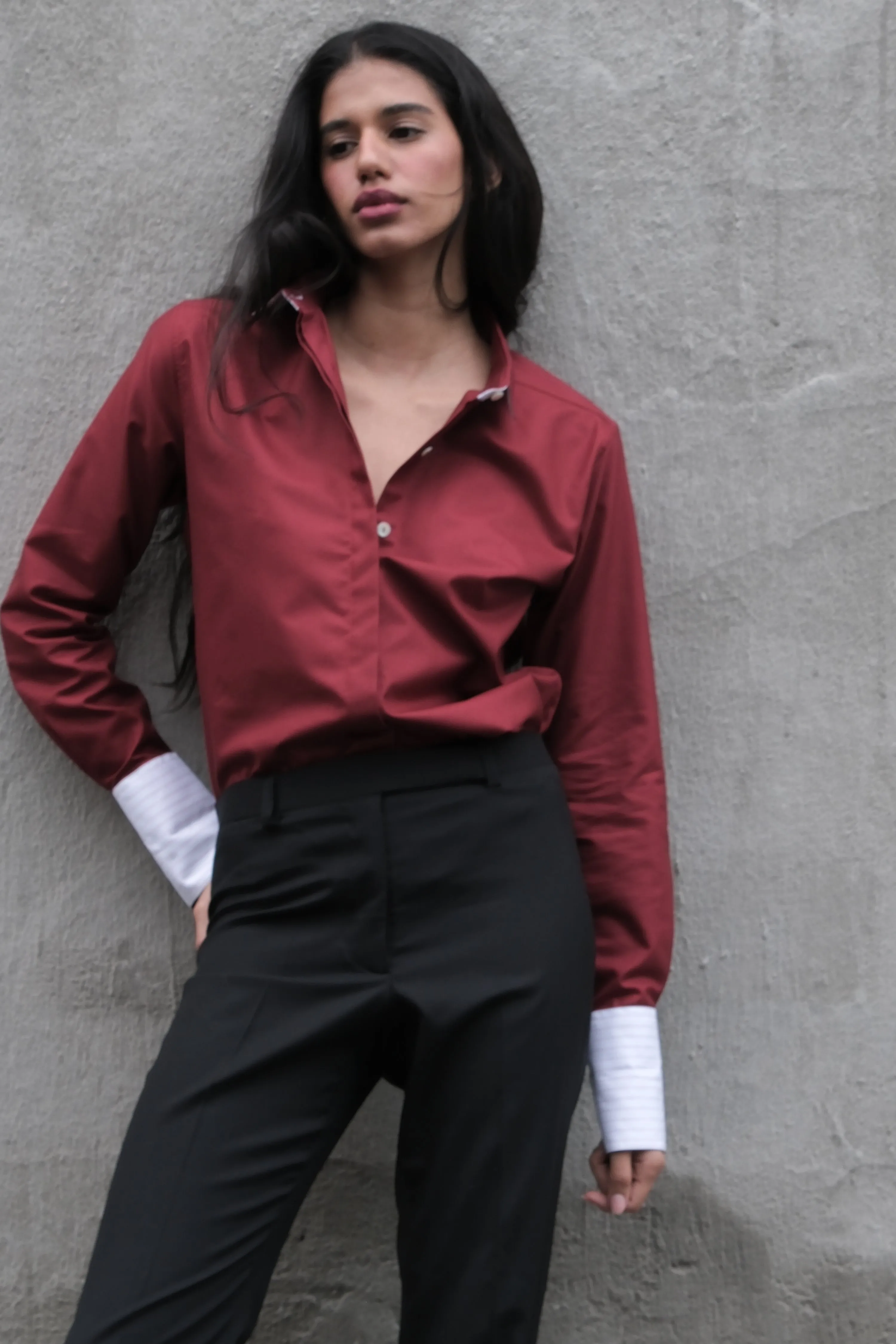 KARLA SLIM BUTTON-DOWN IN OXFORD COTTON sold by Chava Studio product image thumbnail 2