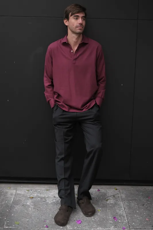 PULLOVER POLO SHIRT IN COTTON CASHMERE sold by Chava Studio