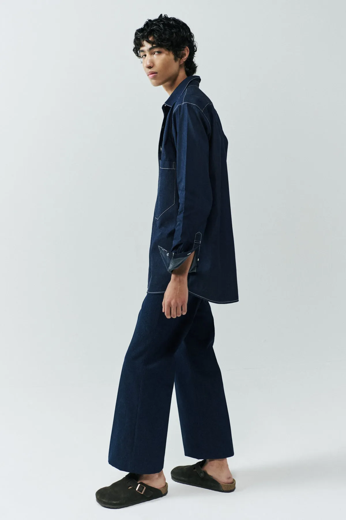 OVERSIZED DENIM SHIRT IN STONE WASH sold by Chava Studio