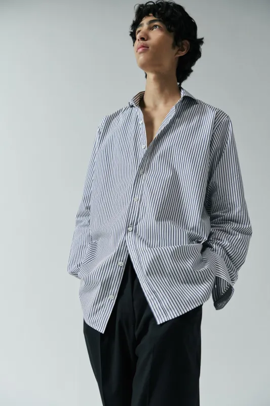 ELEGANT STRIPED SHIRT IN NAVY + WHITE sold by Chava Studio