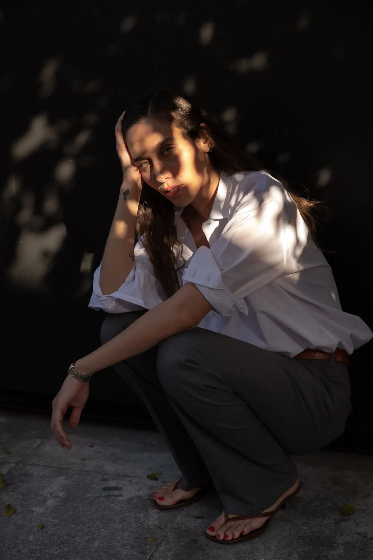 INES OVERSIZED SHIRT IN WHITE POPLIN sold by Chava Studio product image thumbnail 5