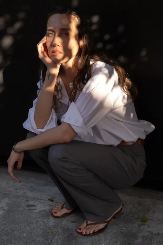 INES OVERSIZED SHIRT IN WHITE POPLIN sold by Chava Studio