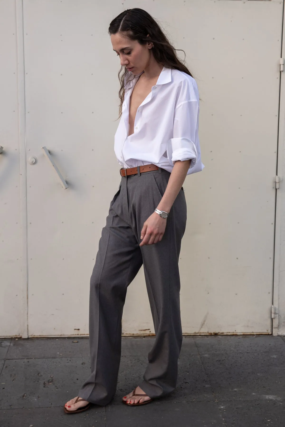 INES OVERSIZED SHIRT IN WHITE POPLIN sold by Chava Studio product image thumbnail 3