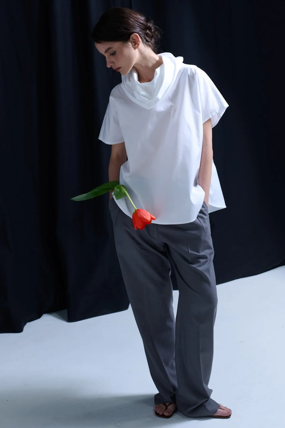 MONI SLEEVELESS FUNNELNECK REVERSIBLE SHIRT sold by Chava Studio product image thumbnail 3