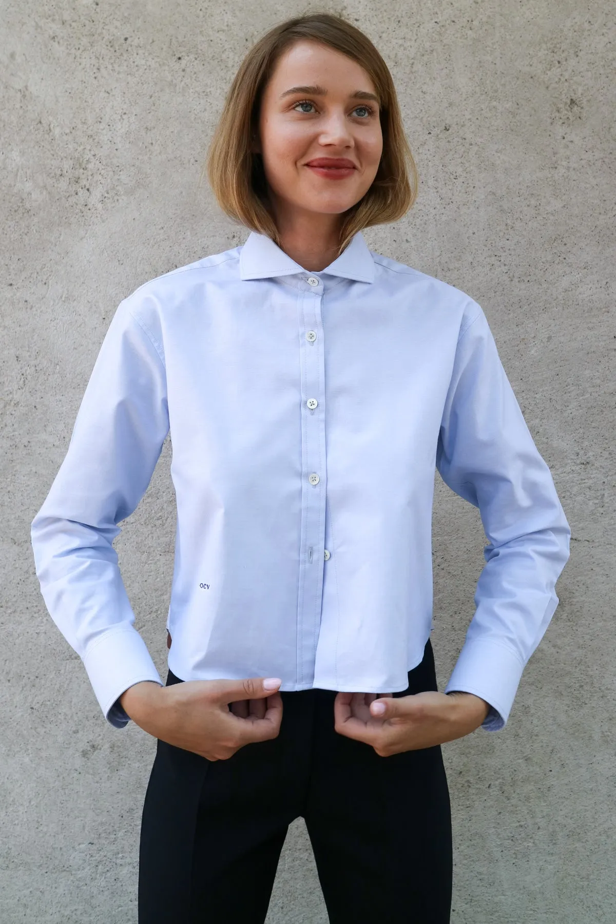 CROPPED ELEGANT OXFORD SHIRT sold by Chava Studio product image thumbnail 4