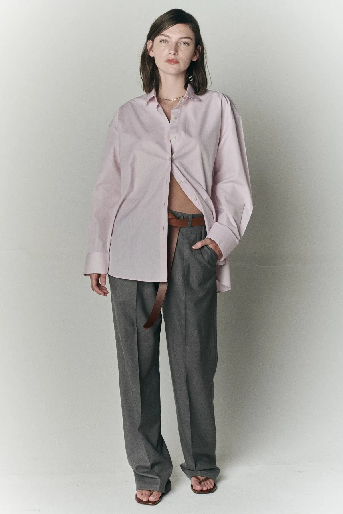 WOOL PLEATED GARÇON PANT IN GRAY sold by Chava Studio product image thumbnail 2