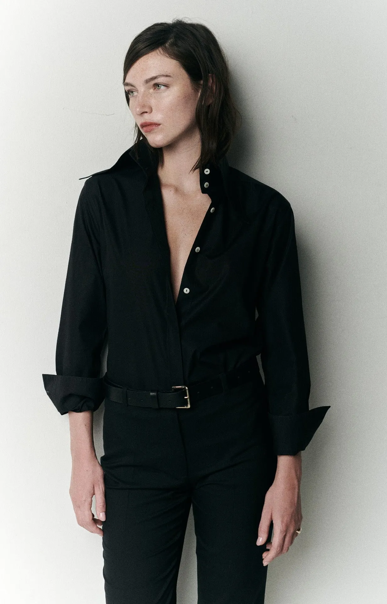 COLLAR SHIRT IN BLACK sold by Chava Studio product image thumbnail 2