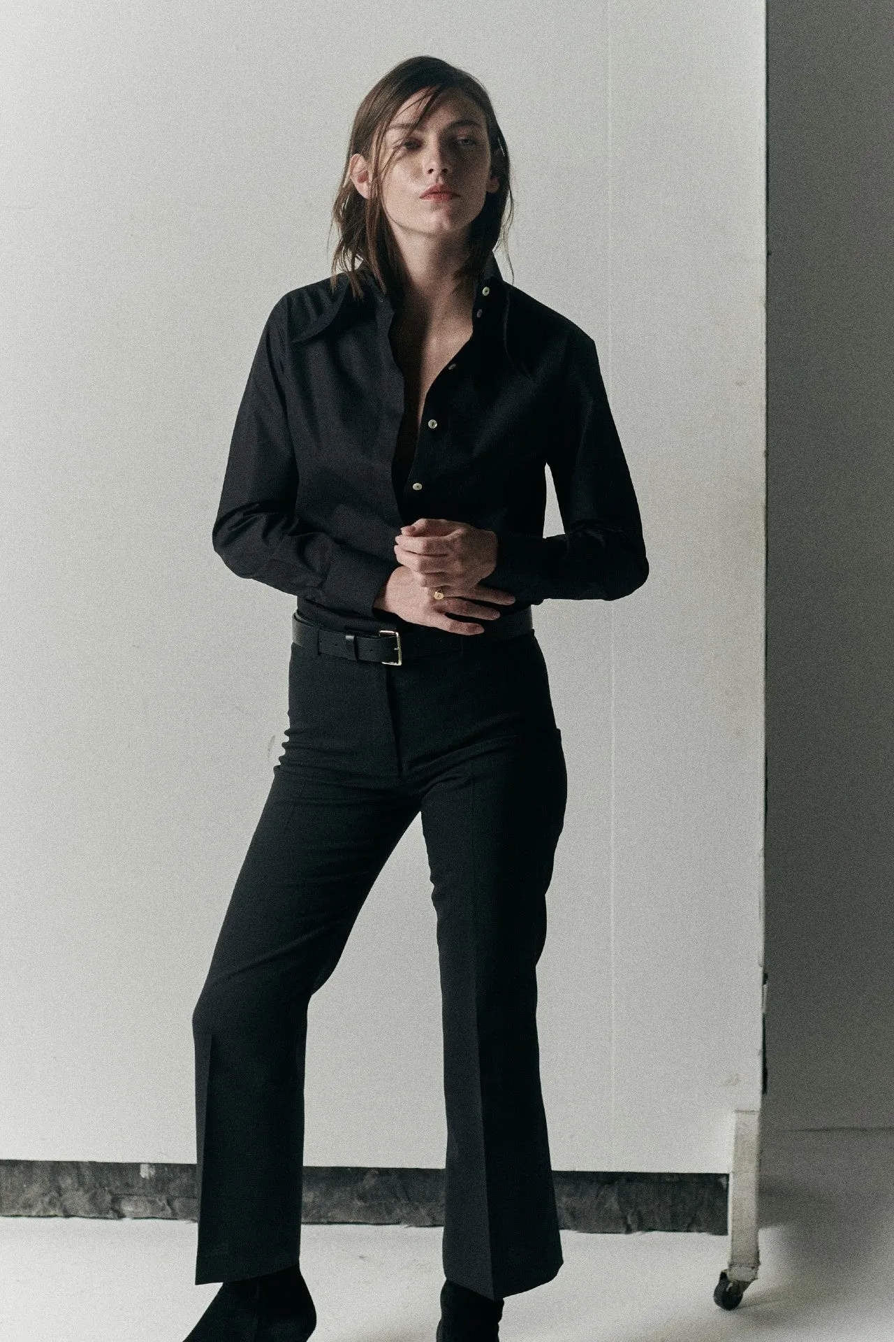 COLLAR SHIRT IN BLACK sold by Chava Studio product image thumbnail 3