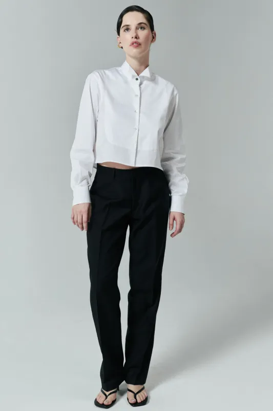 CROPPED TUXEDO SHIRT made by Chava Studio