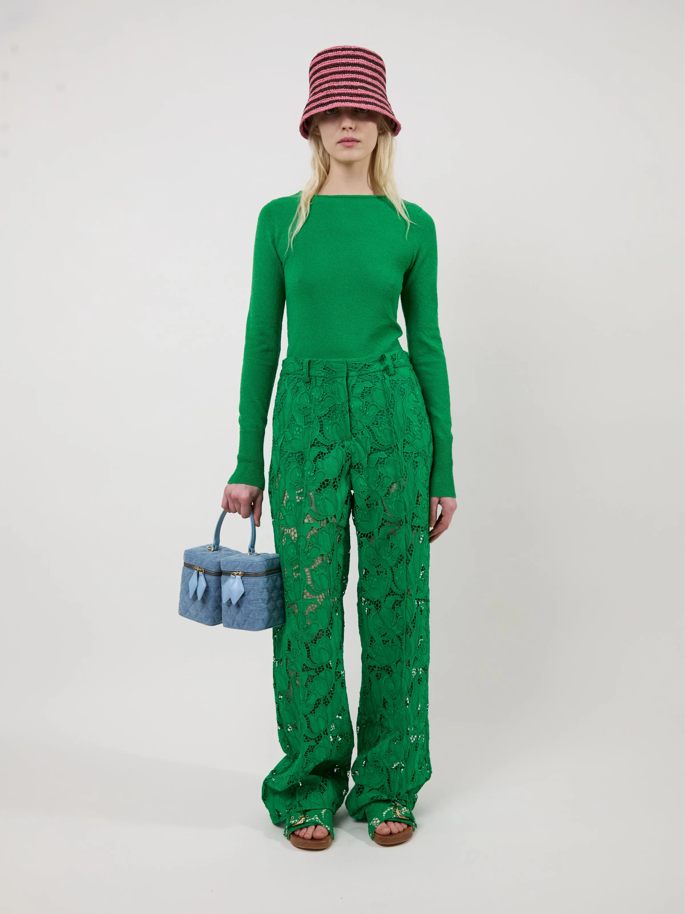 The Lily lace-up knit top in green sold by Aknvas product image thumbnail 3