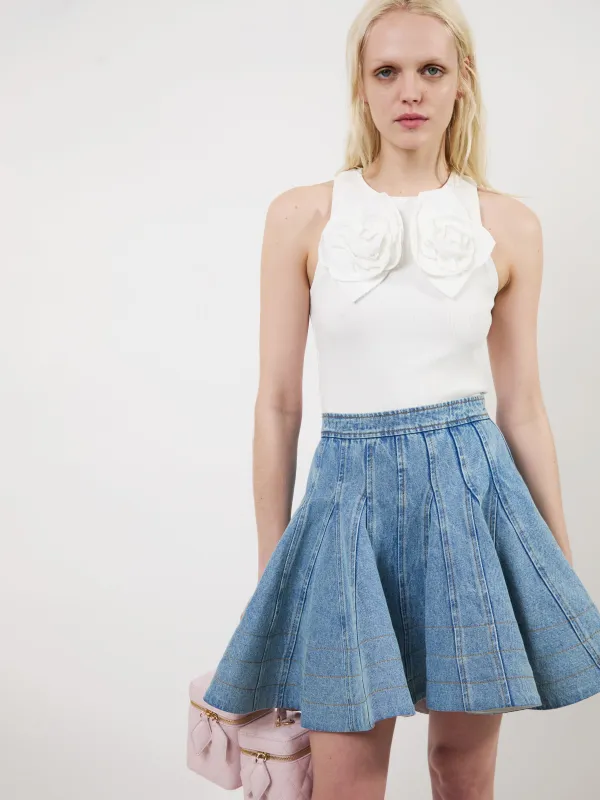 The Camille flower tank in white made by Aknvas