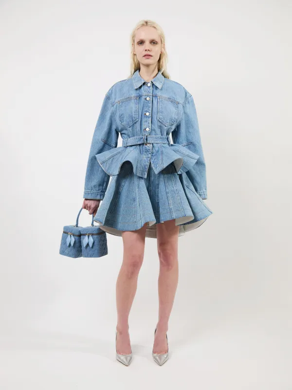The Alex peplum denim jacket made by Aknvas