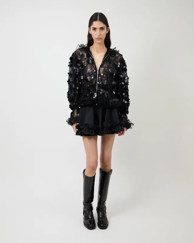 The Sofie jacket in sequin lace made by Aknvas