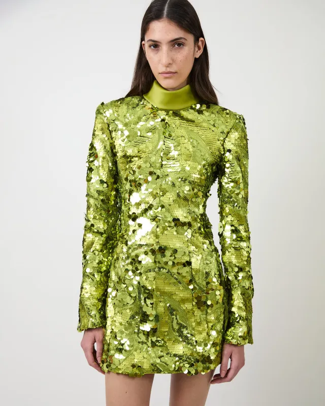 The Toni sequin dress in citronnelle made by Aknvas