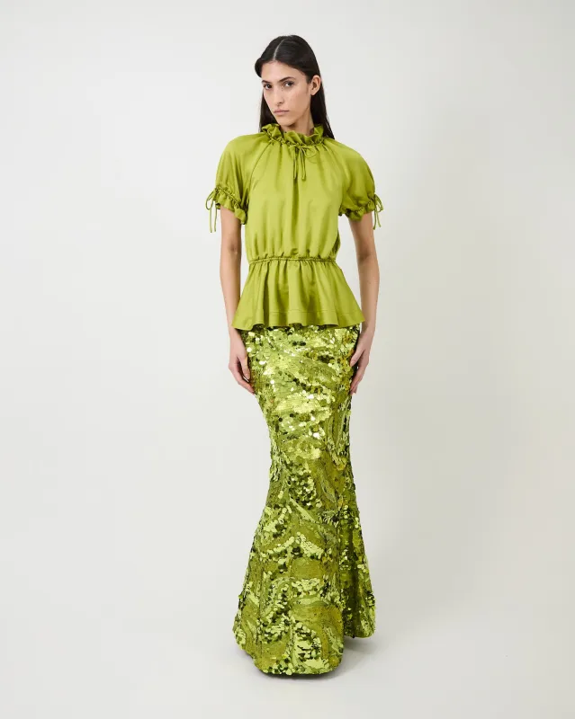 The Johanne skirt in citronnelle sold by Aknvas
