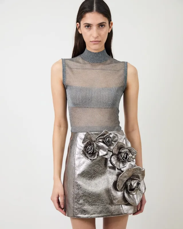 The Leonora top in ultra fine pointelle knit made by Aknvas