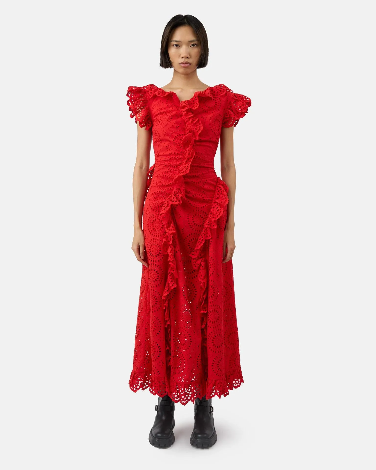 The Charli dress in poppy sold by Aknvas