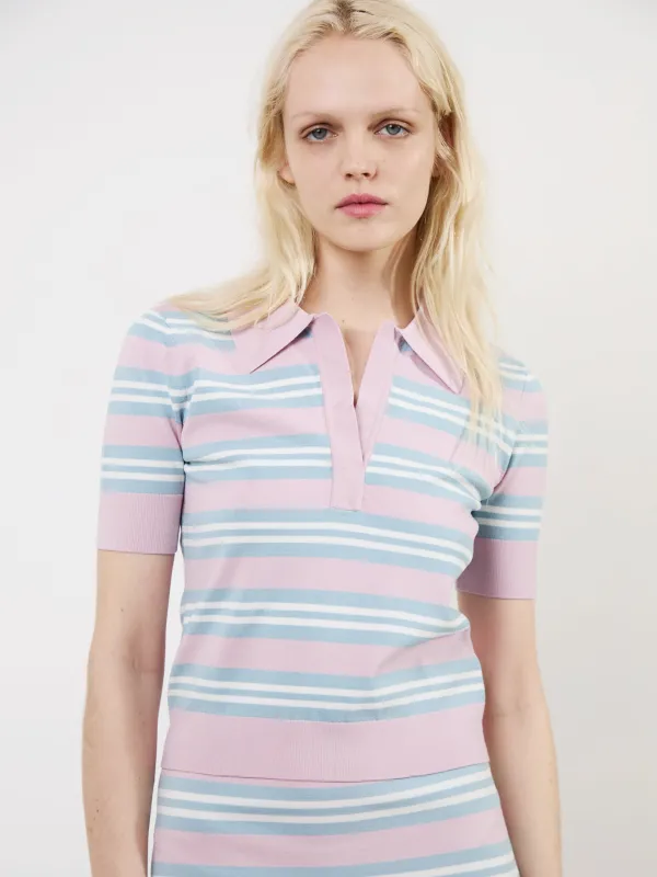 The Emma polo in stripes made by Aknvas
