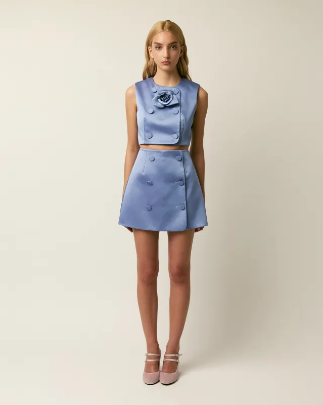 The Edie top in duchess satin made by Aknvas