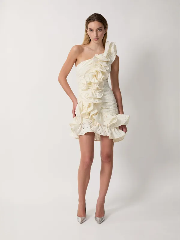 The Sonia dress in cream made by Aknvas
