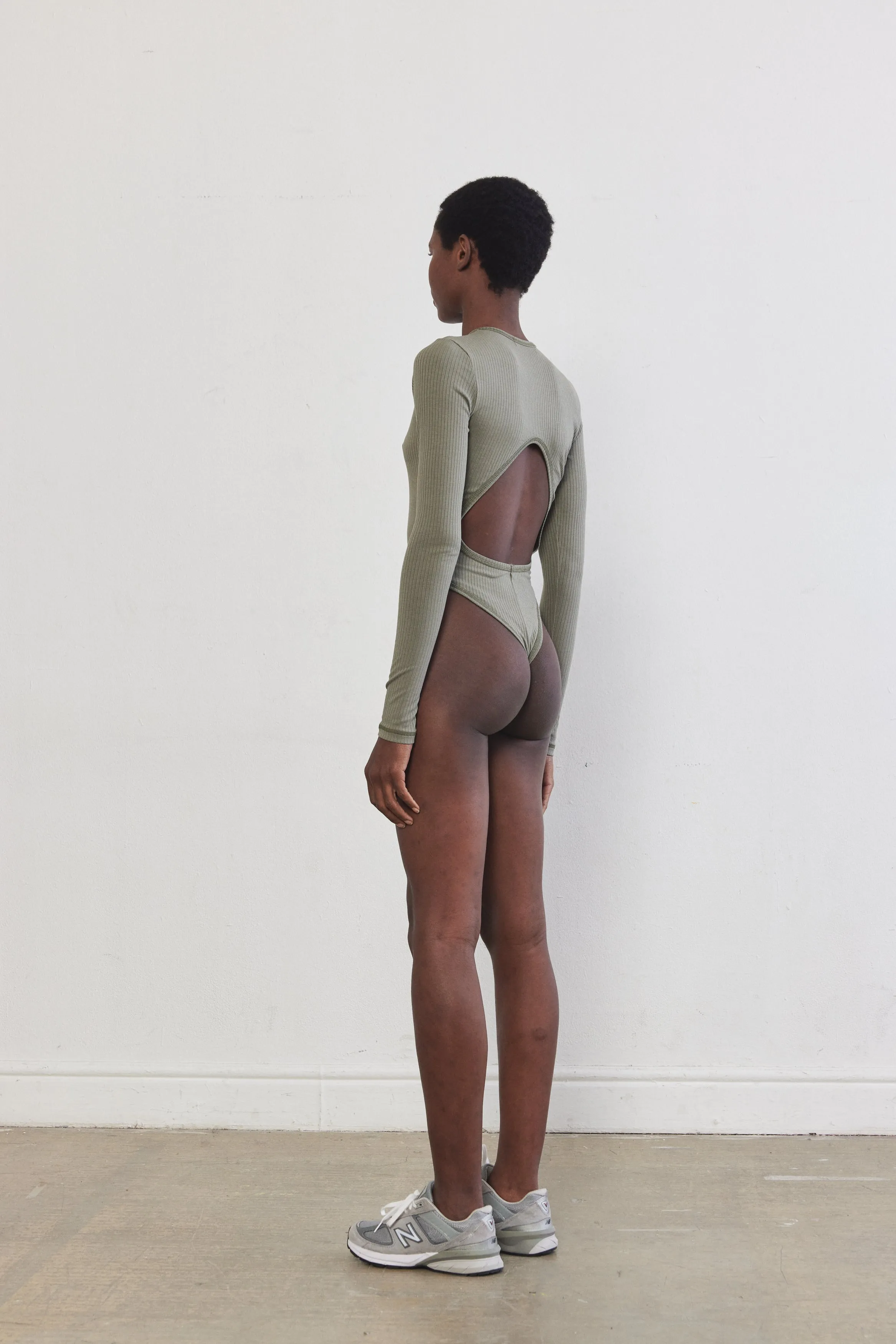 Open Back Ribbed Bodysuit sold by Dé Rococo product image thumbnail 5