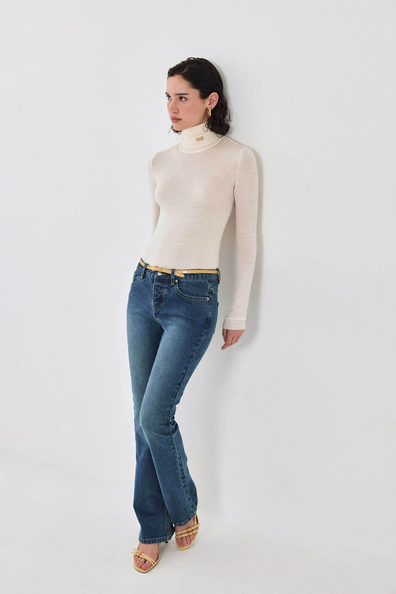 Lightweight Knitted Turtleneck Logo Top sold by Dé Rococo product image thumbnail 3