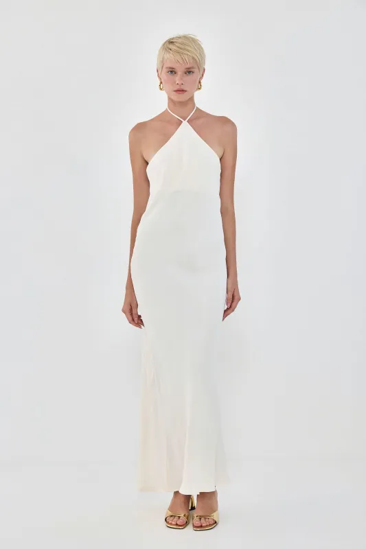 Collar Maxi Satin Dress made by Dé Rococo