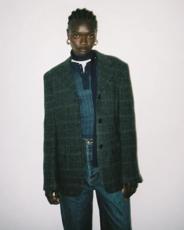 Tailored Wool Plaid Jacket made by Dé Rococo