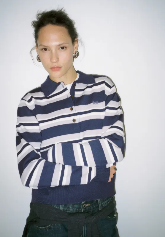 Long Sleeved Knitted Polo Shirt made by Dé Rococo