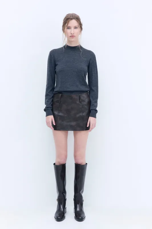 Fitted Vegan Leather Mini Skirt made by Dé Rococo