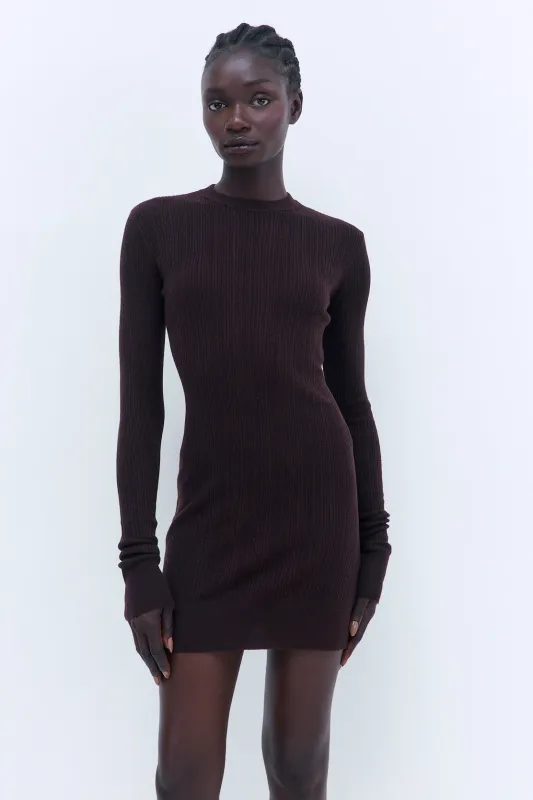 Ribbed Long Sleeve Mini Dress made by Dé Rococo