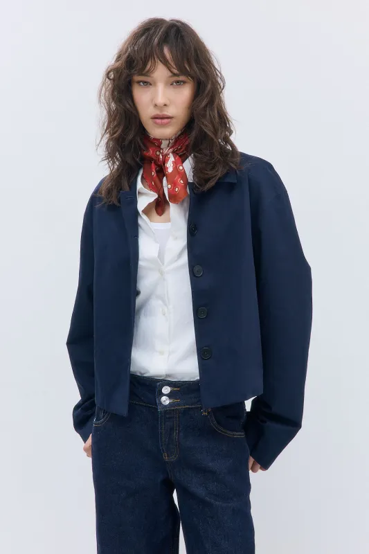 Straight Cropped Trench Coat made by Dé Rococo