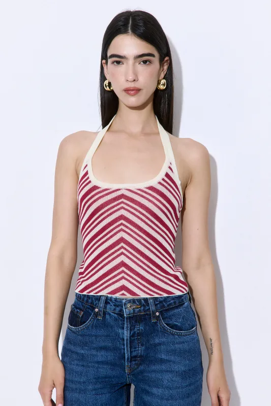 Pattern Knitted Halter Neck Top made by Dé Rococo