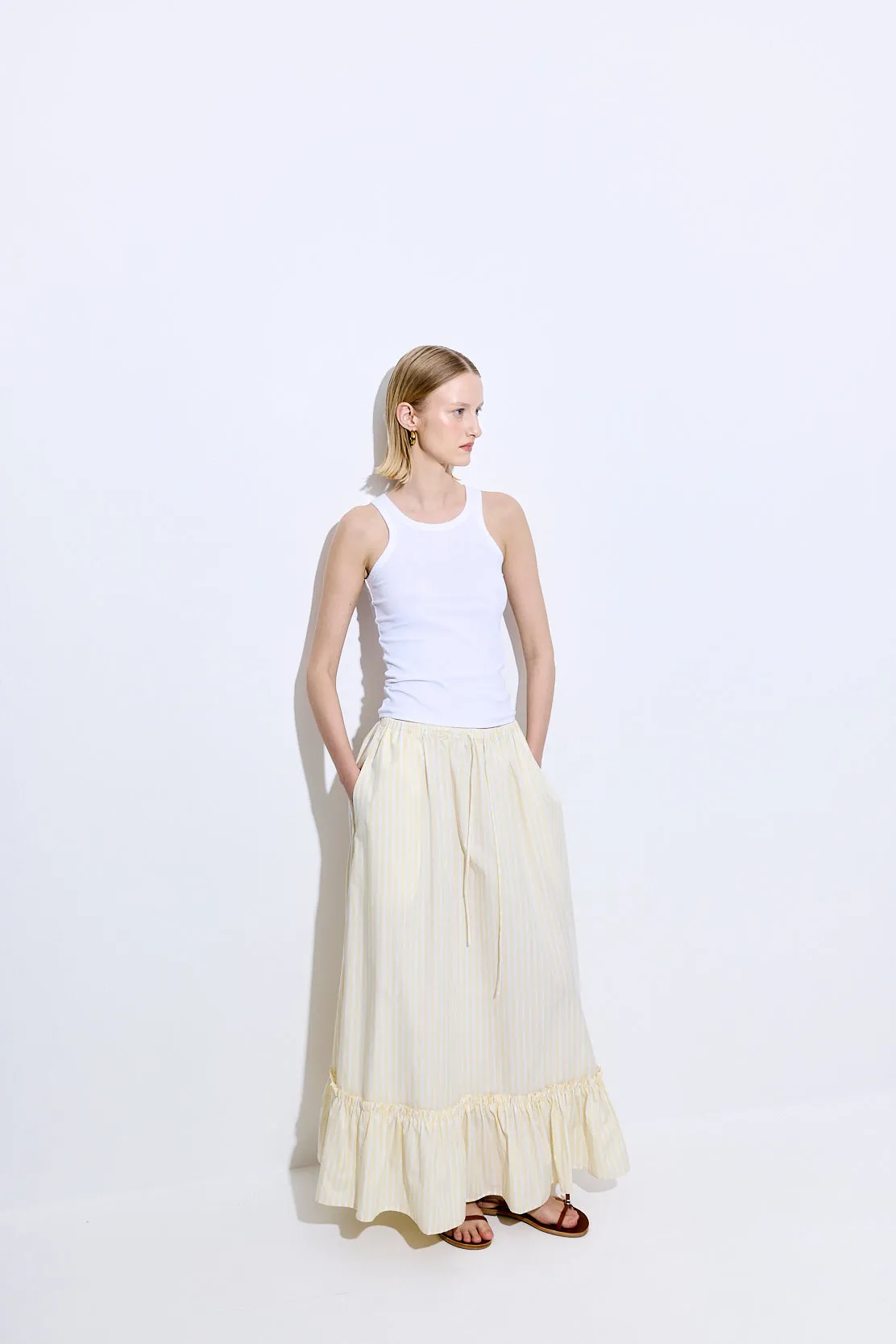 Ruffled Poplin Maxi Skirt sold by Dé Rococo product image thumbnail 3