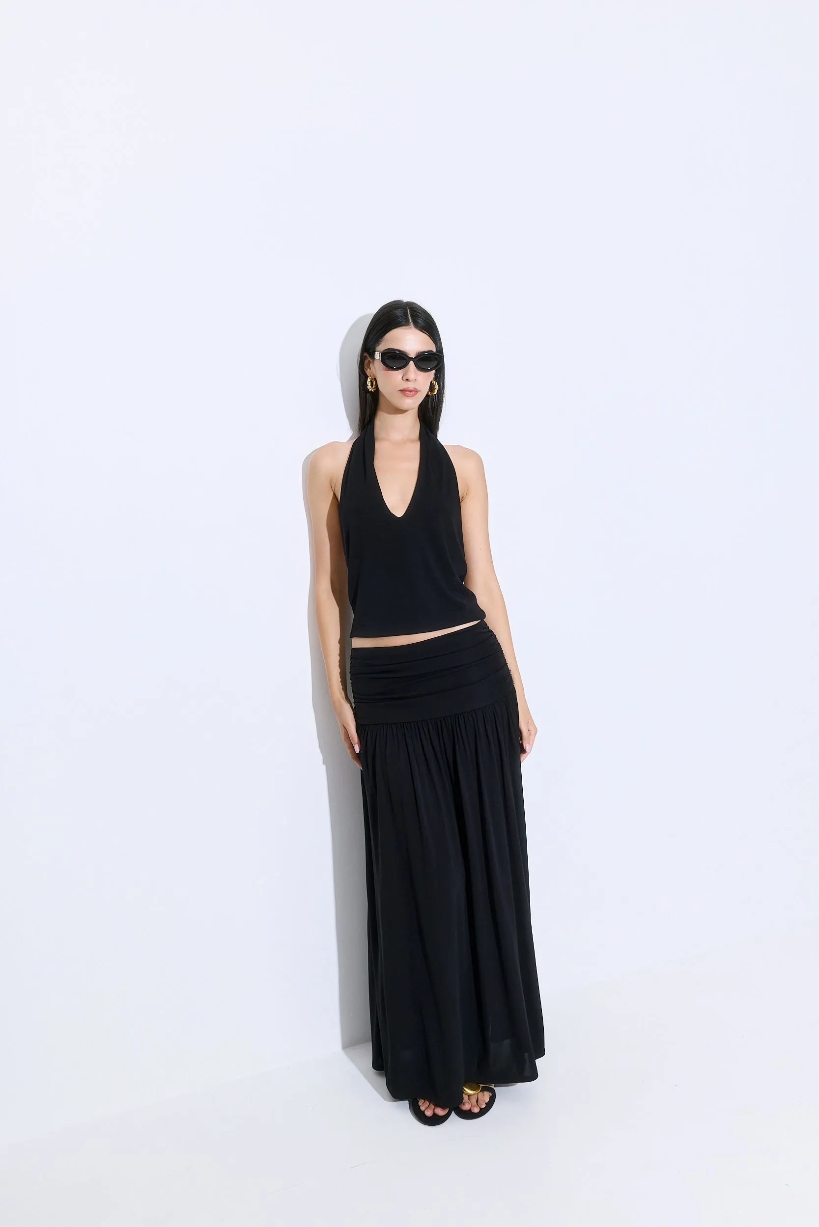 Draped Jersey Maxi Skirt sold by Dé Rococo product image thumbnail 3